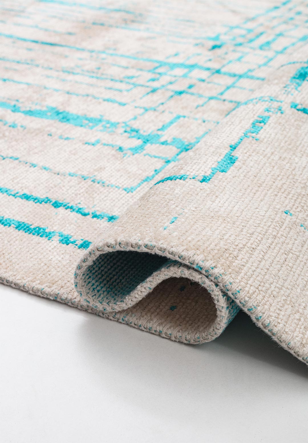 Trani Turquoise - Ecru Rug Rugs - Venetto Design Venettodesign.com
