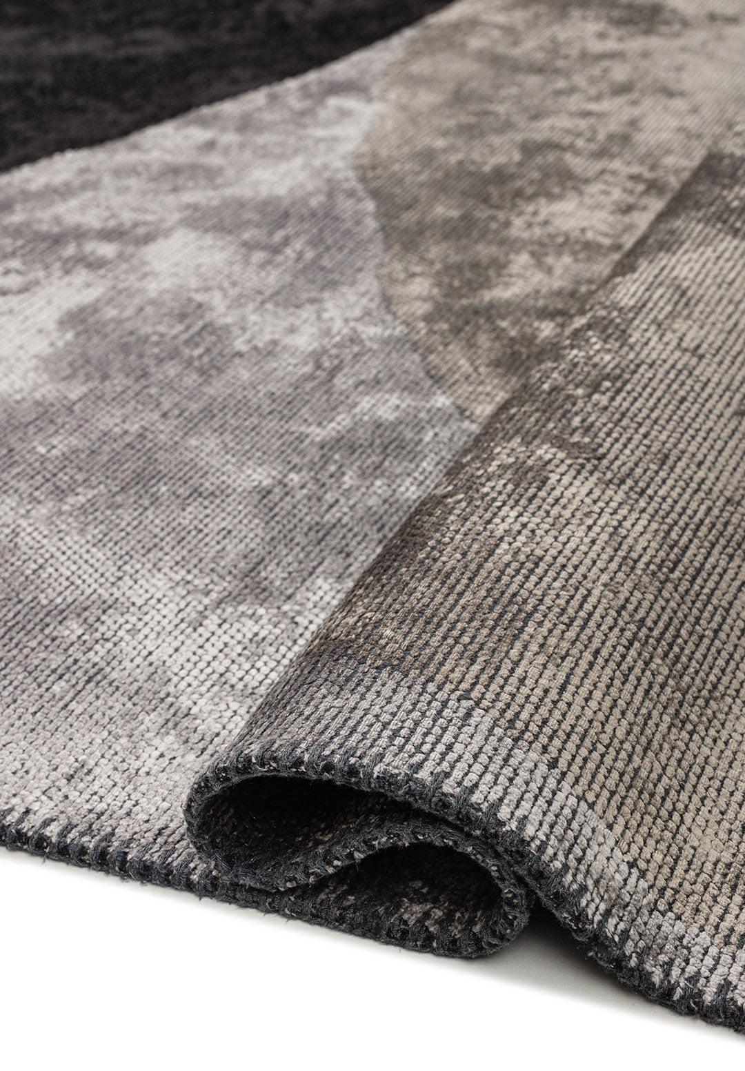 Meteor Black - Light Grey Rug Rugs - Venetto Design Venettodesign.com