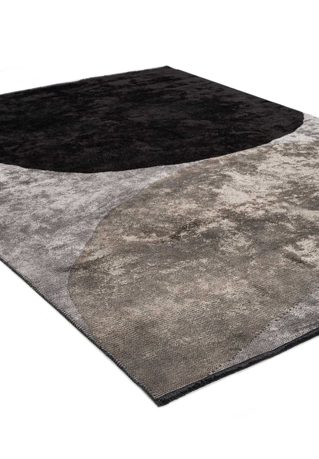 Meteor Black - Light Grey Rug Rugs - Venetto Design Venettodesign.com