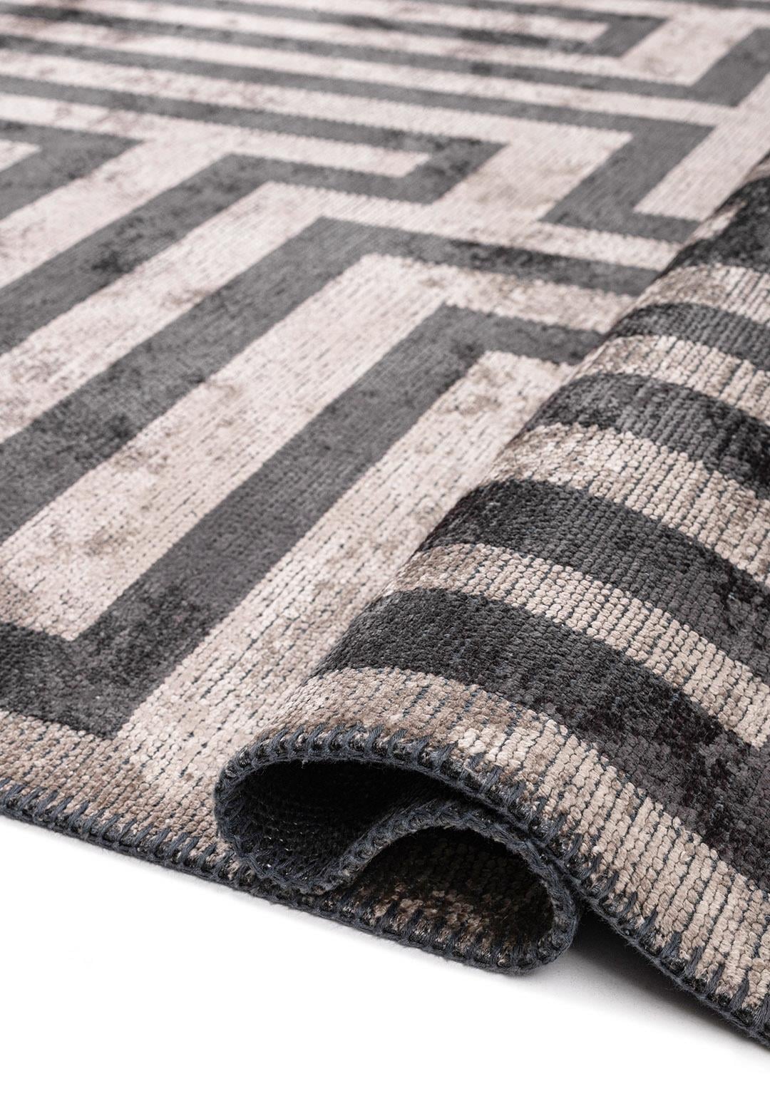 Nest Charcoal - Beige Rug Rugs - Venetto Design Venettodesign.com