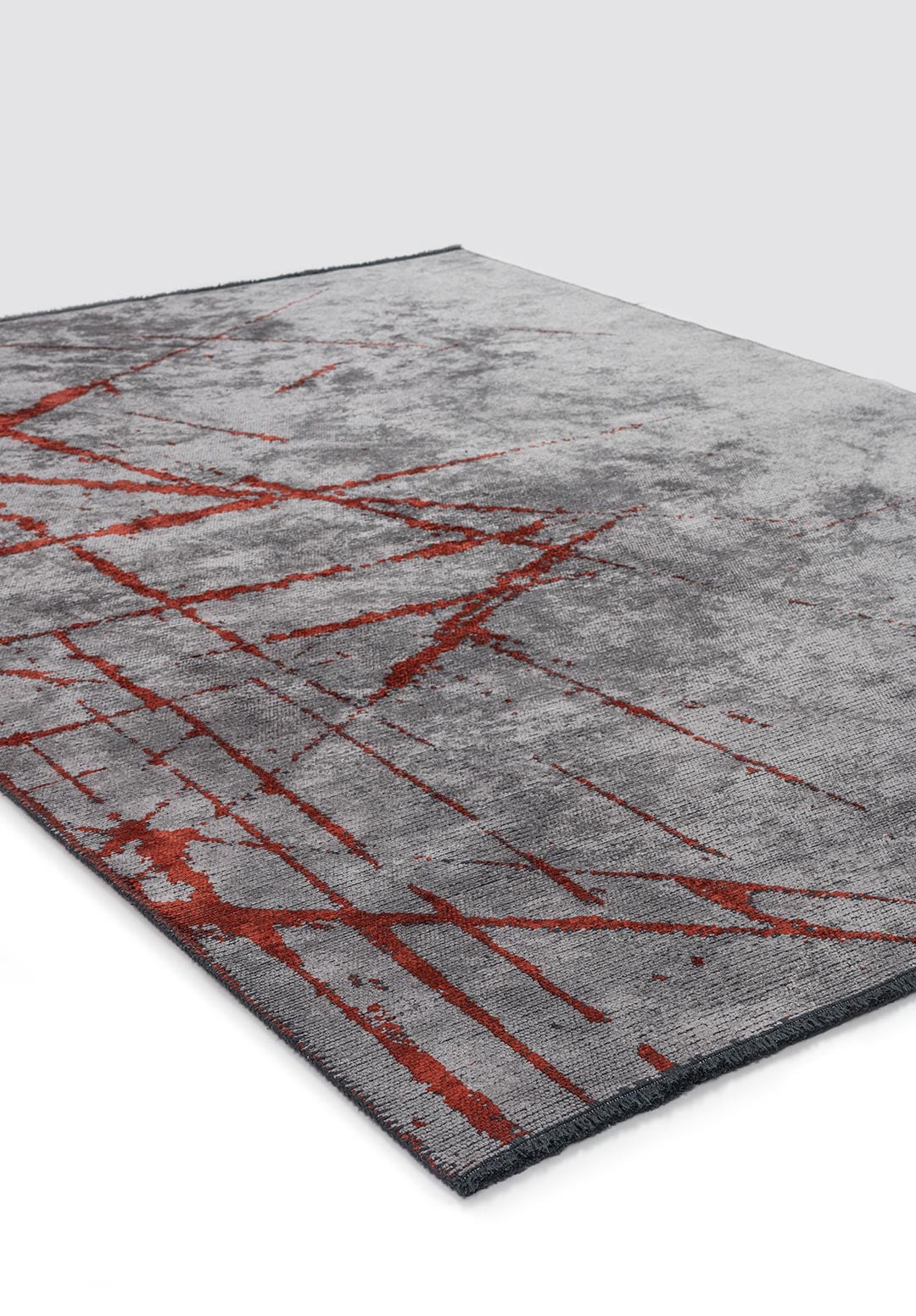 Crack Dark Terra - Light Grey Rug Rugs - Venetto Design Venettodesign.com