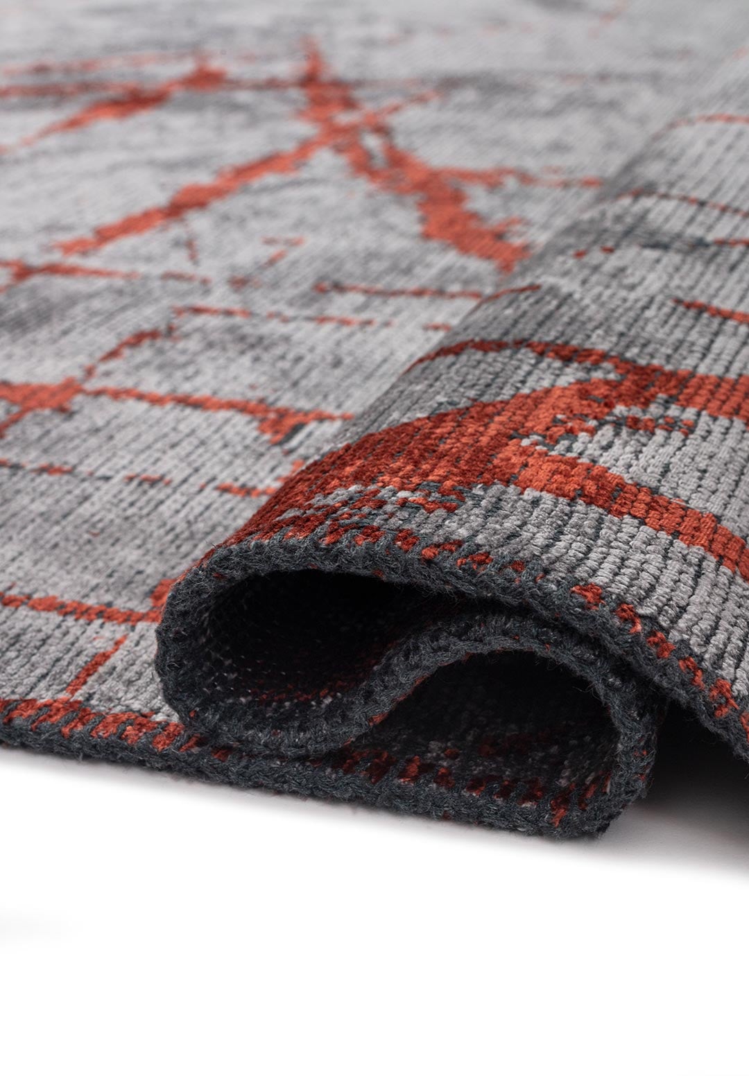 Crack Dark Terra - Light Grey Rug Rugs - Venetto Design Venettodesign.com