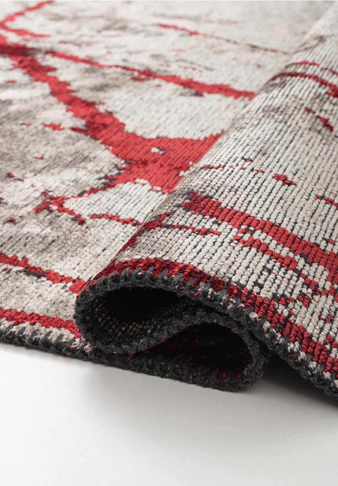 Crack Red - Cream Rug Rugs - Venetto Design Venettodesign.com