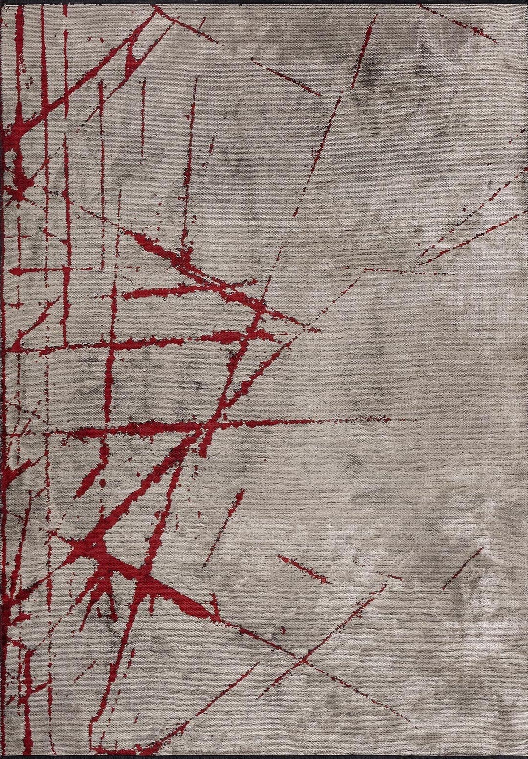Crack Red - Cream Rug Rugs - Venetto Design Venettodesign.com