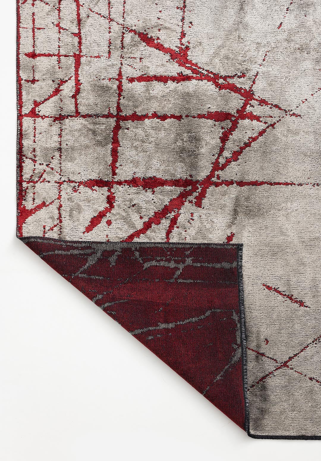 Crack Red - Cream Rug Rugs - Venetto Design Venettodesign.com
