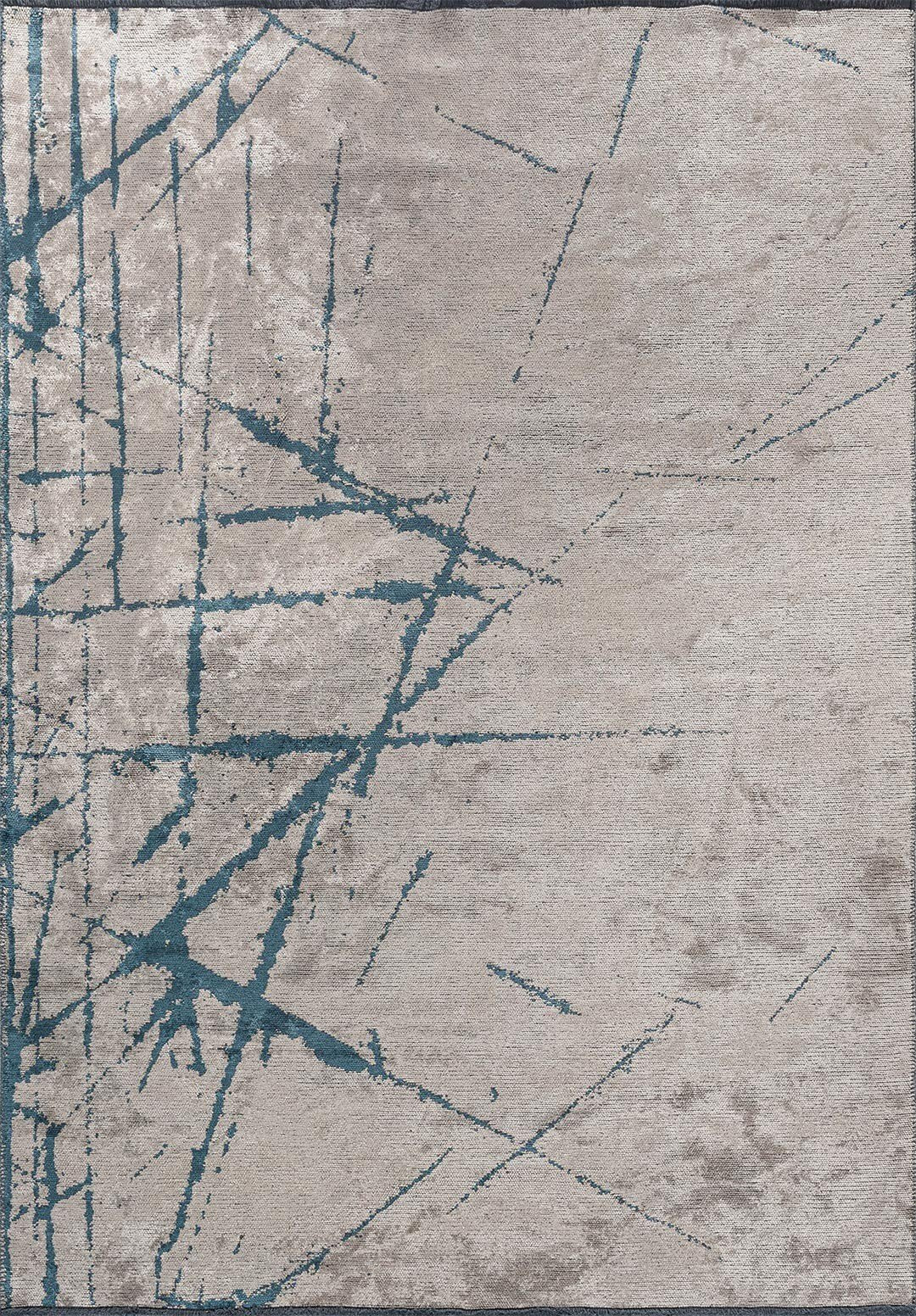 Crack Petrol - Cream Rug Rugs - Venetto Design Venettodesign.com