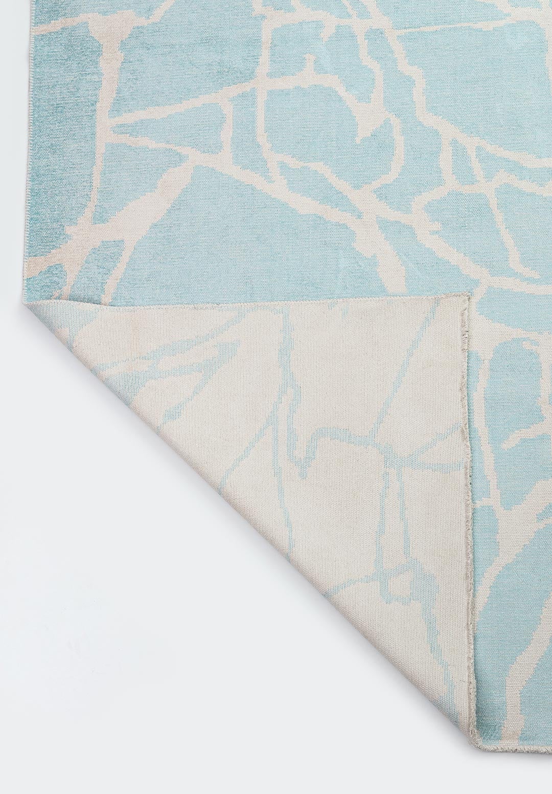 Flaw Ecru - Ice Blue Rug Rugs - Venetto Design Venettodesign.com