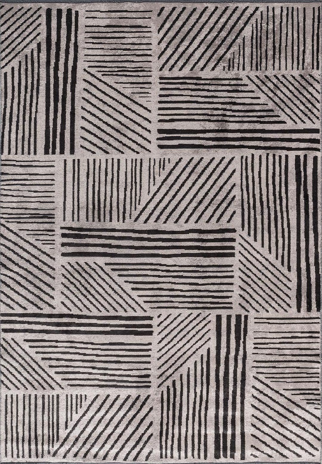 Field Black - Light Grey Rug Rugs - Venetto Design Venettodesign.com