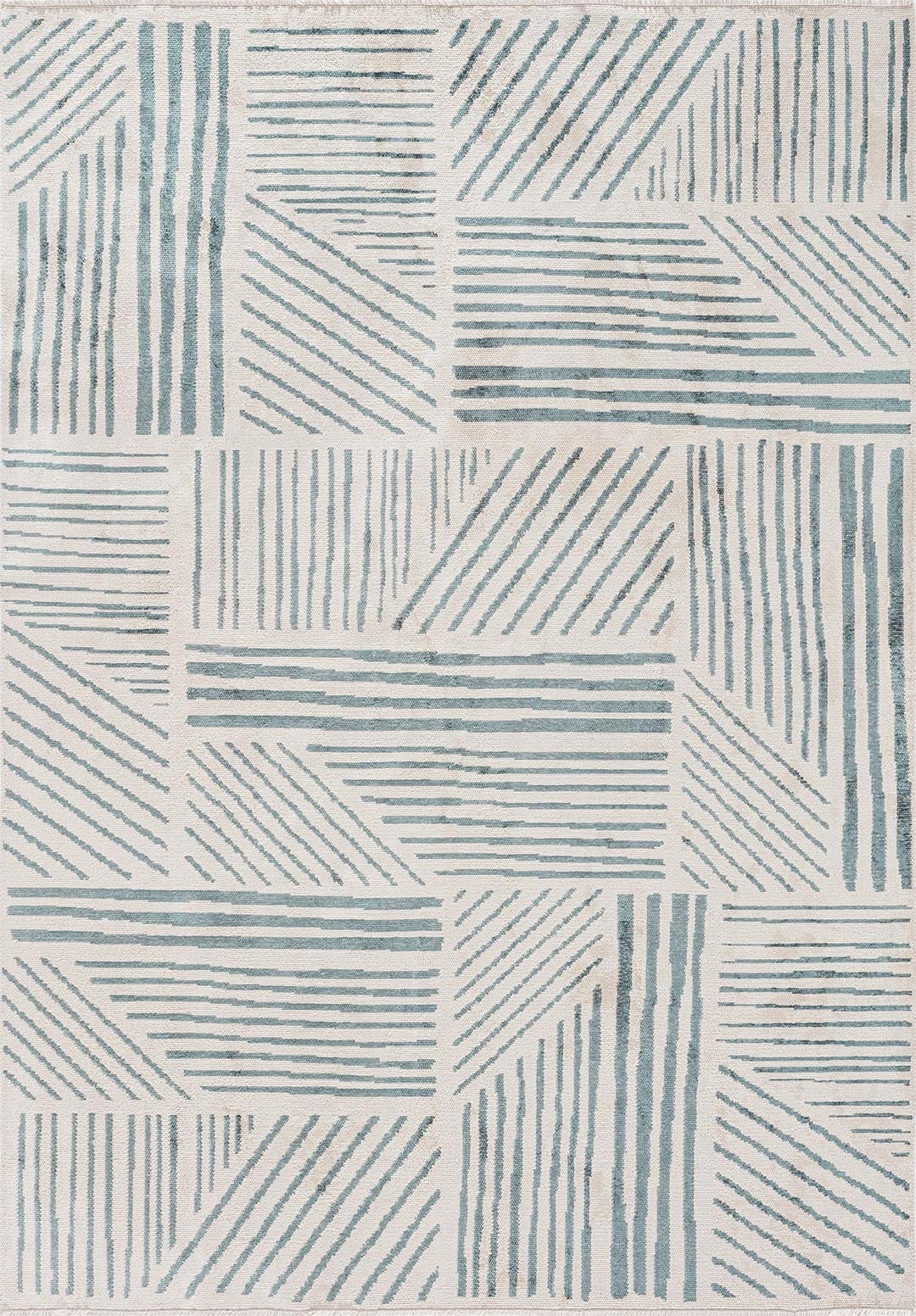 Field Blue - Ecru Rug Rugs - Venetto Design Venettodesign.com
