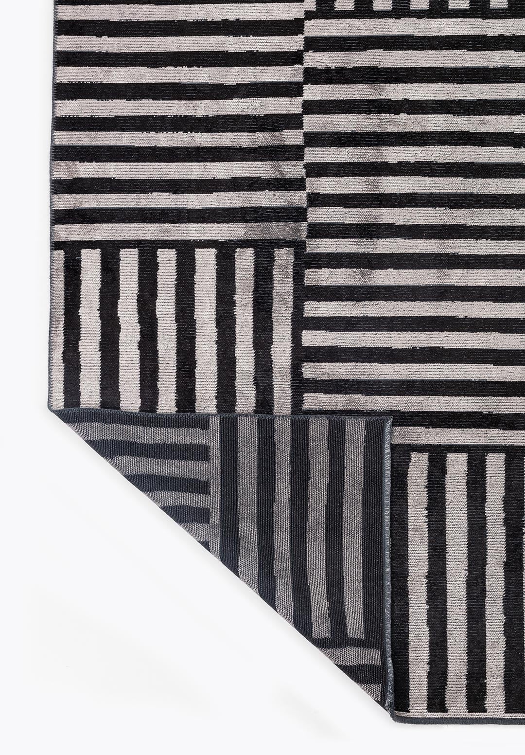 Cadence Black - Light Grey Rug Rugs - Venetto Design Venettodesign.com