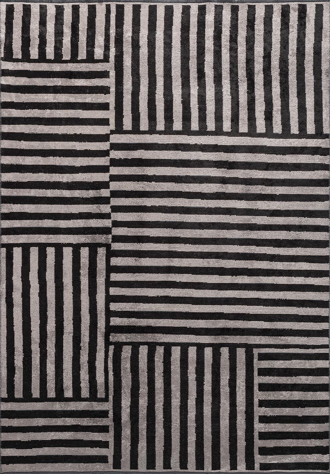 Cadence Black - Light Grey Rug Rugs - Venetto Design Venettodesign.com