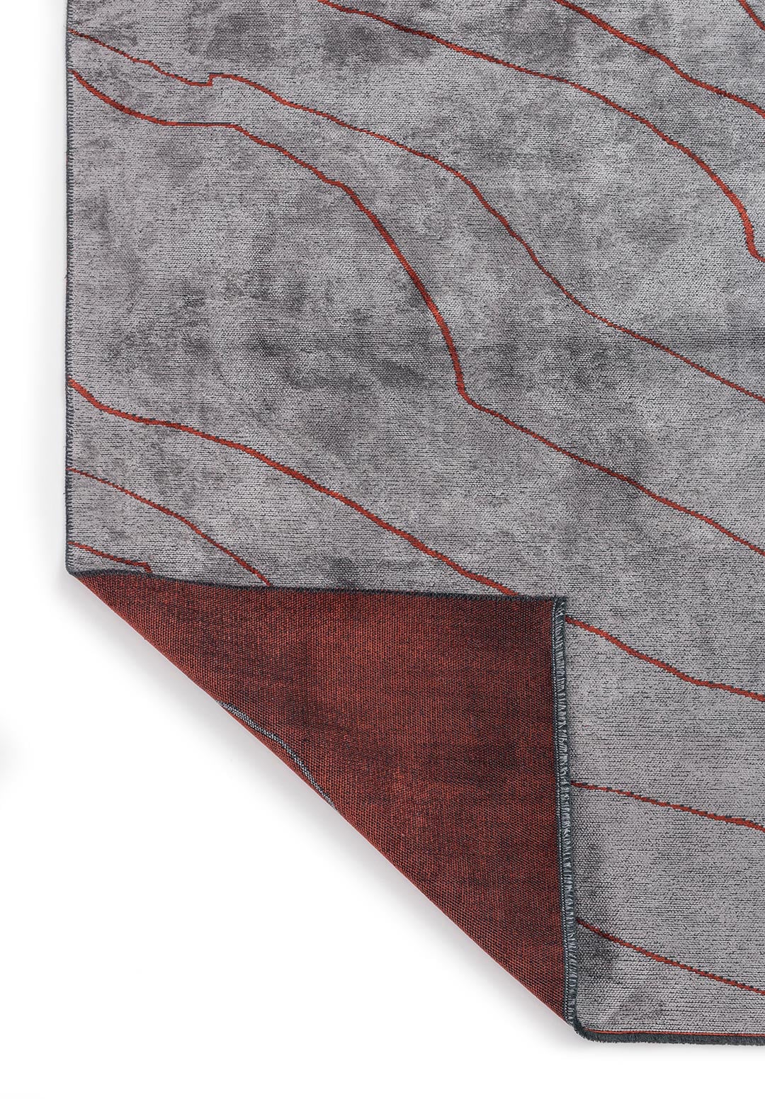 Curve Light Grey - Dark Terra Rug Rugs - Venetto Design Venettodesign.com