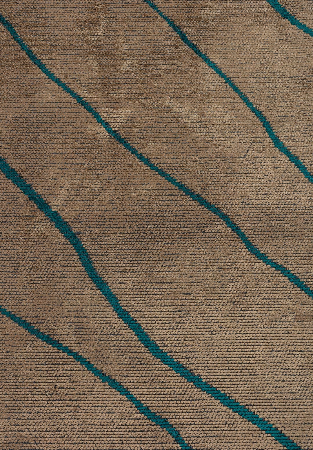 Curve Light Brown - Dark Turquoise Rug Rugs - Venetto Design Venettodesign.com