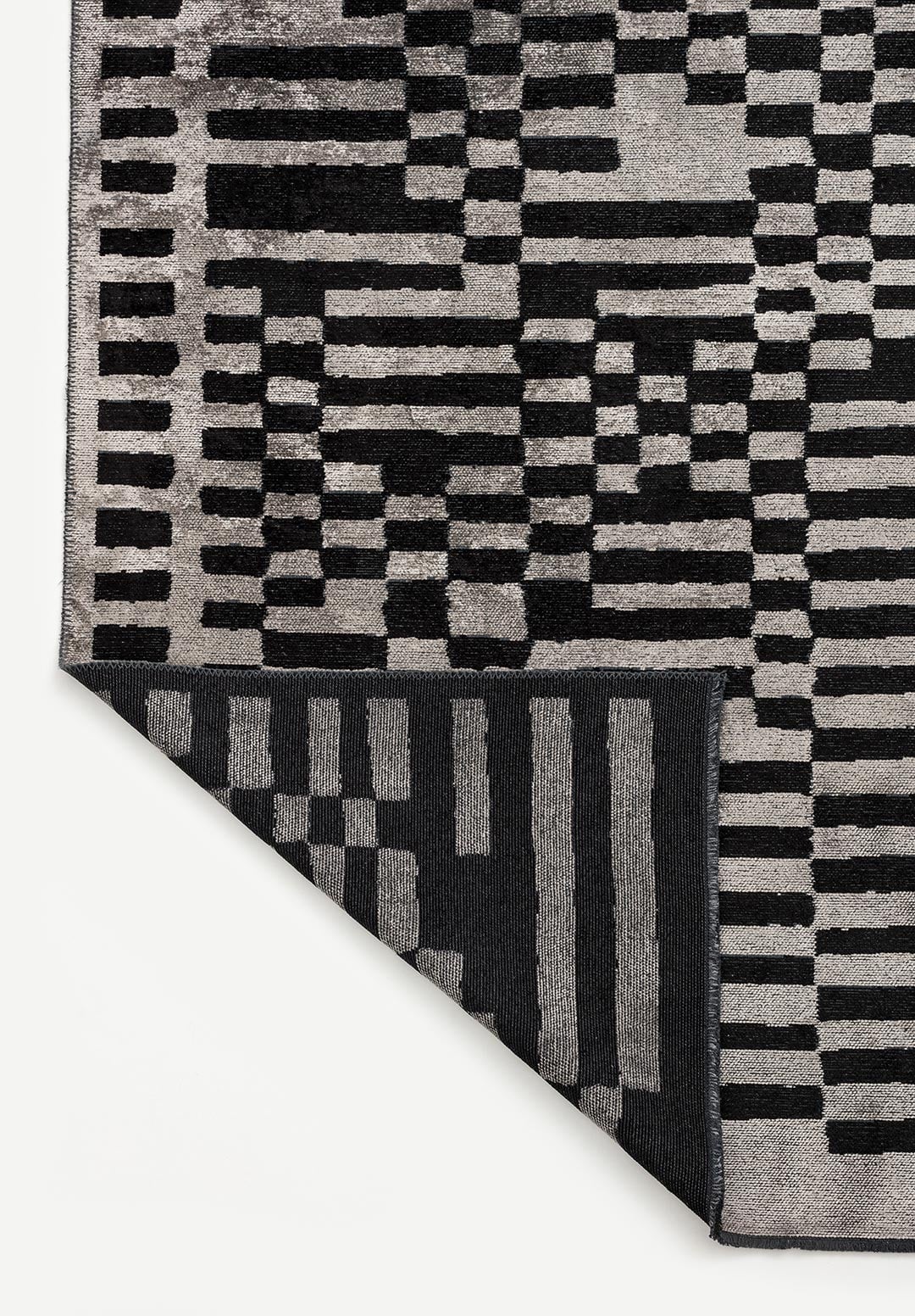 Domino Black - Cream Rug Rugs - Venetto Design Venettodesign.com