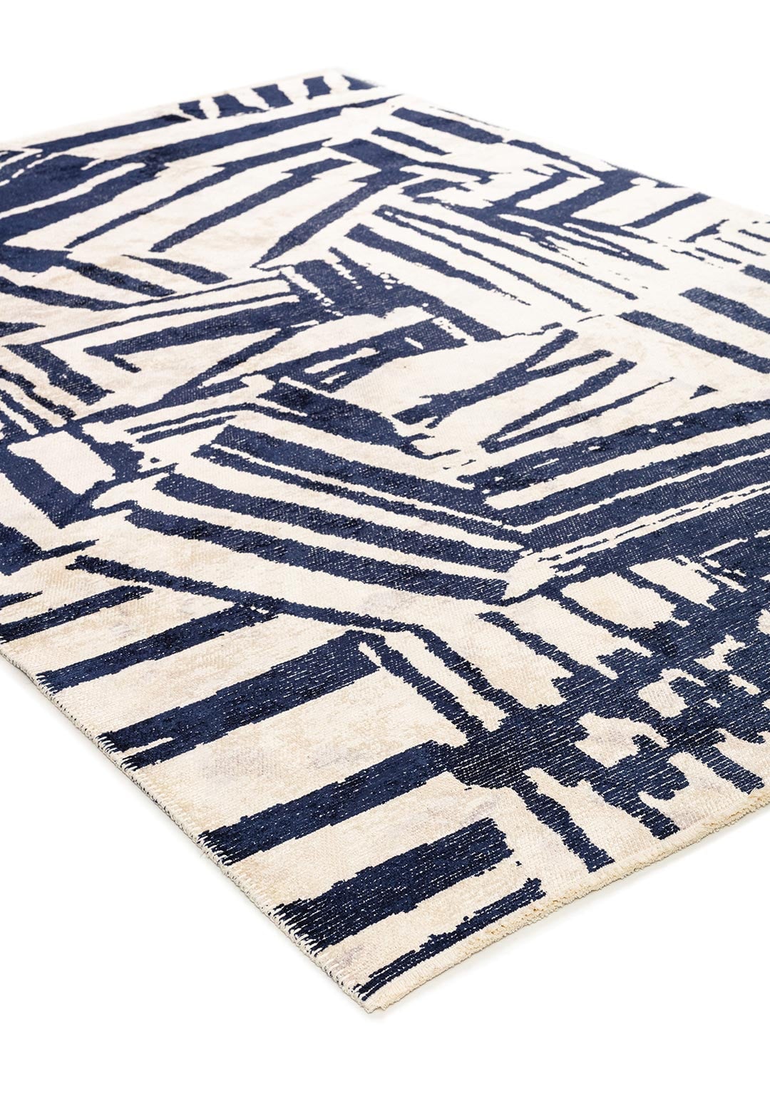 Graffiti Dark Navy - Ecru Rug Rugs - Venetto Design Venettodesign.com