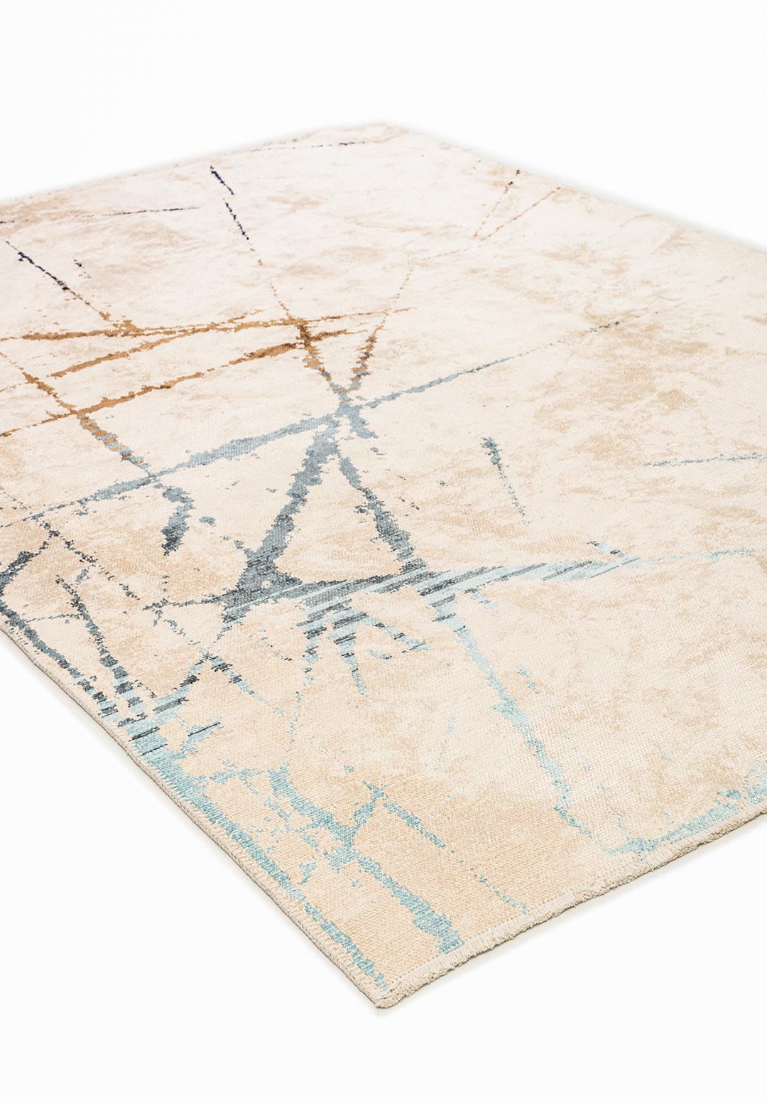 Crack Blue - Ecru Rug Rugs - Venetto Design Venettodesign.com