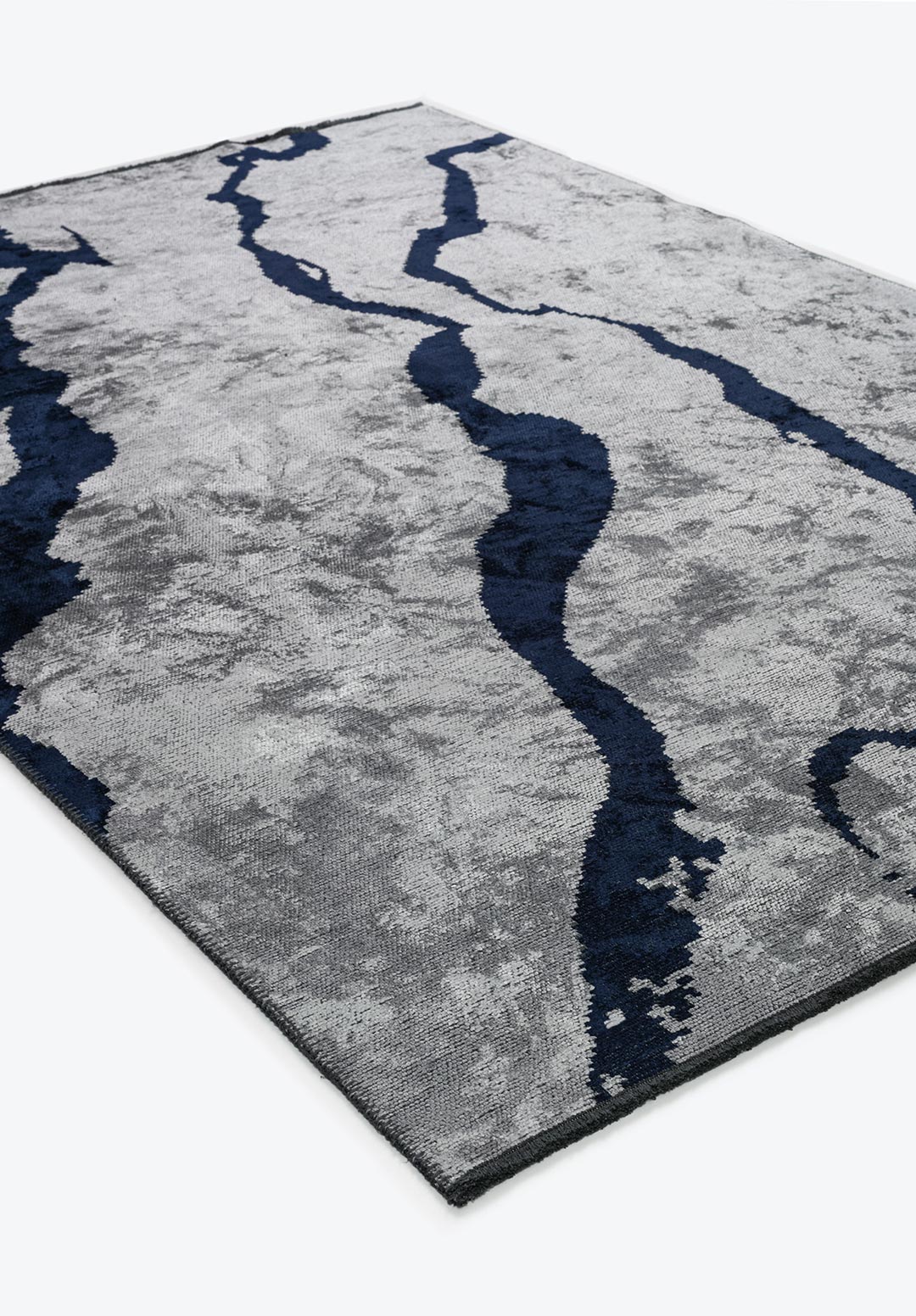 Aura Dark Navy - Ice Blue Rug Rugs - Venetto Design Venettodesign.com
