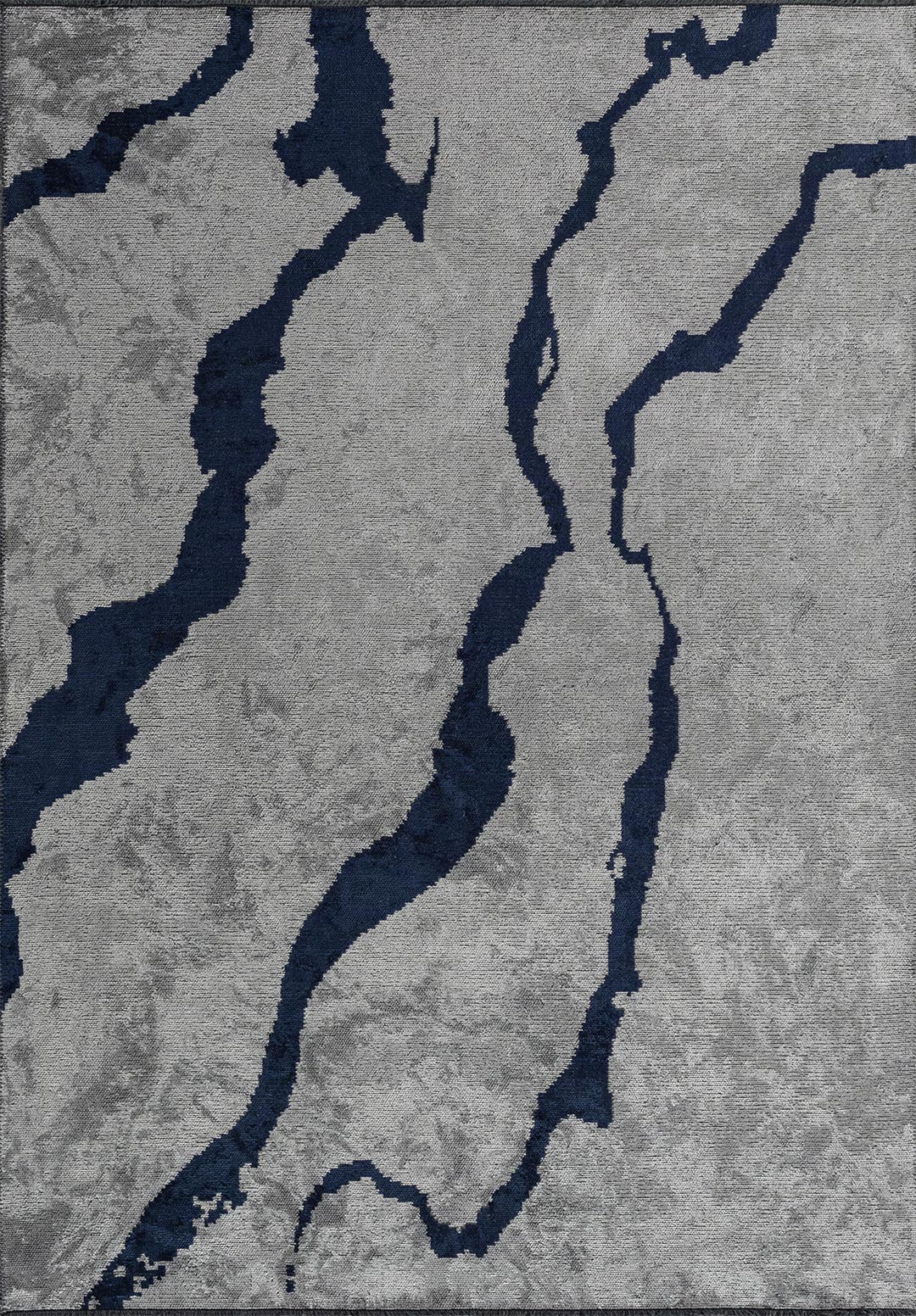 Aura Dark Navy - Ice Blue Rug Rugs - Venetto Design Venettodesign.com