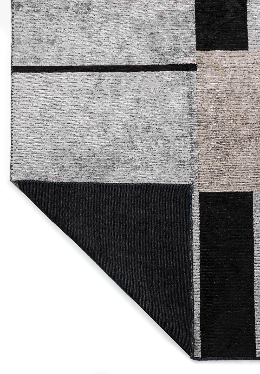 Block Black - Light Grey Rug Rugs - Venetto Design Venettodesign.com