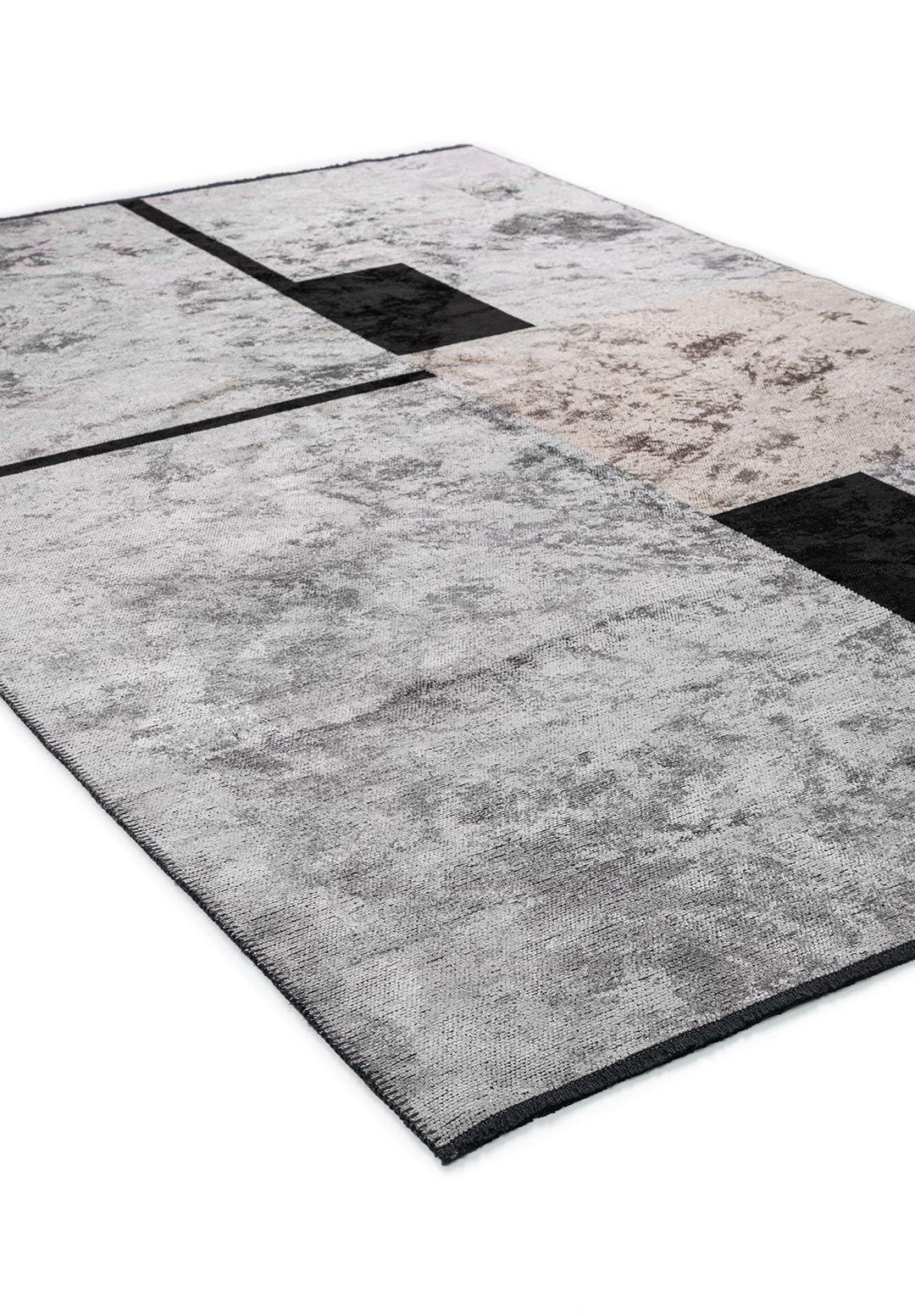 Block Black - Light Grey Rug Rugs - Venetto Design Venettodesign.com