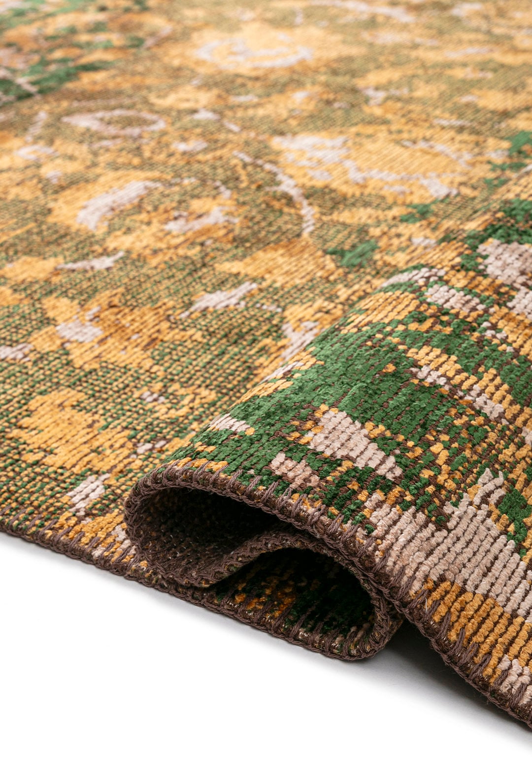 Ornella Gold - Forest Green Rug Rugs - Venetto Design Venettodesign.com