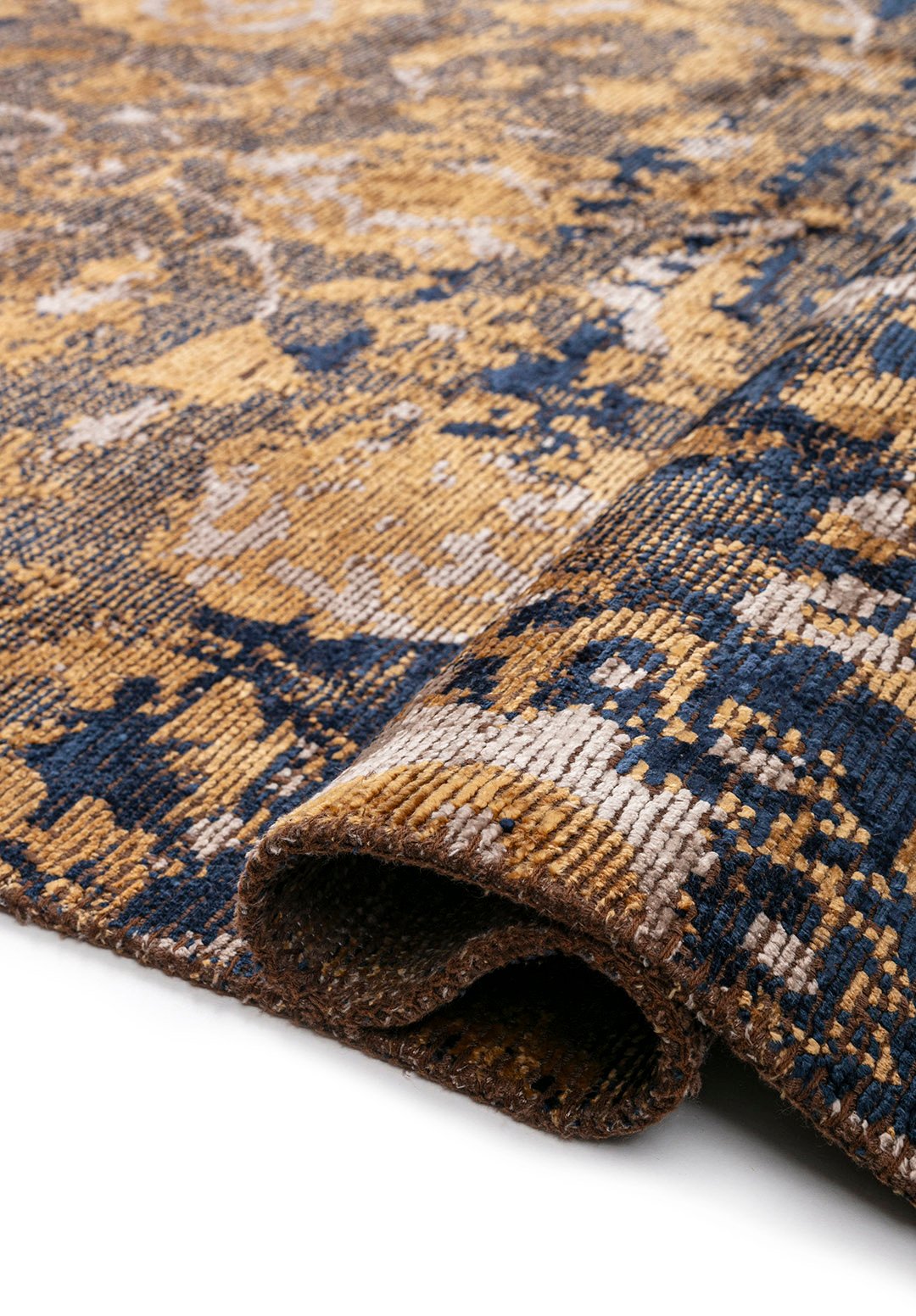 Ornella Gold - Dark Navy Rug Rugs - Venetto Design Venettodesign.com
