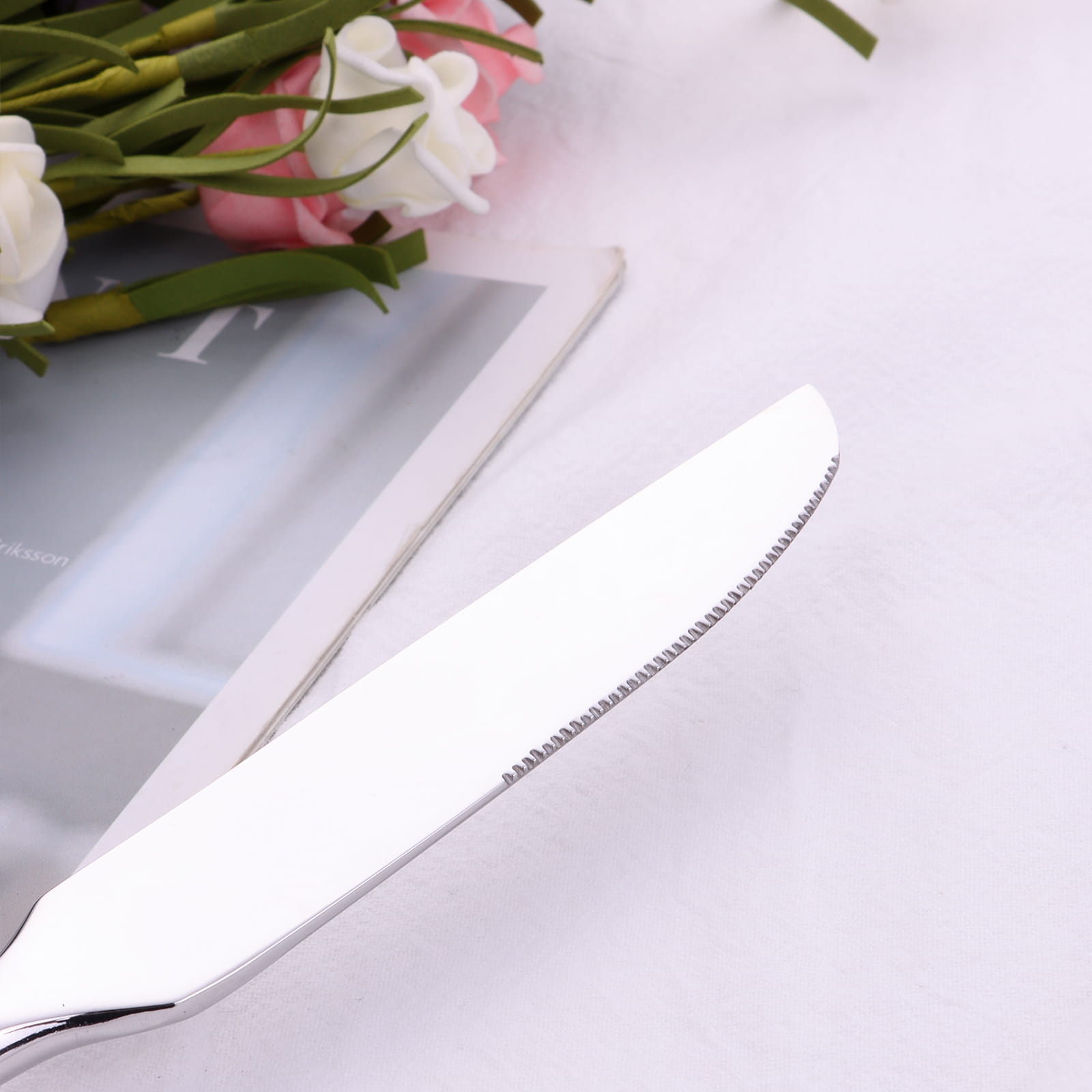 Monarque Silver 18/10 Stainless Steel Cutlery Set with Hexagonal Handle - Venetto Design Venettodesign.com
