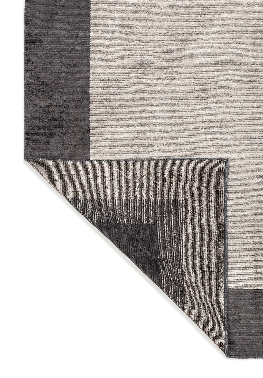 Border Charcoal - Cream Rug Rugs - Venetto Design Venettodesign.com
