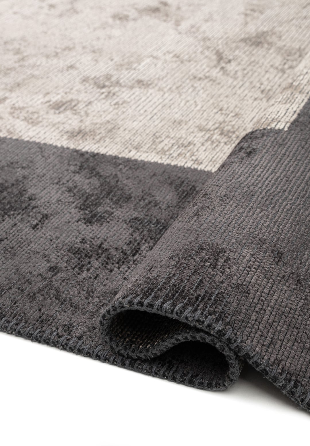 Border Charcoal - Cream Rug Rugs - Venetto Design Venettodesign.com
