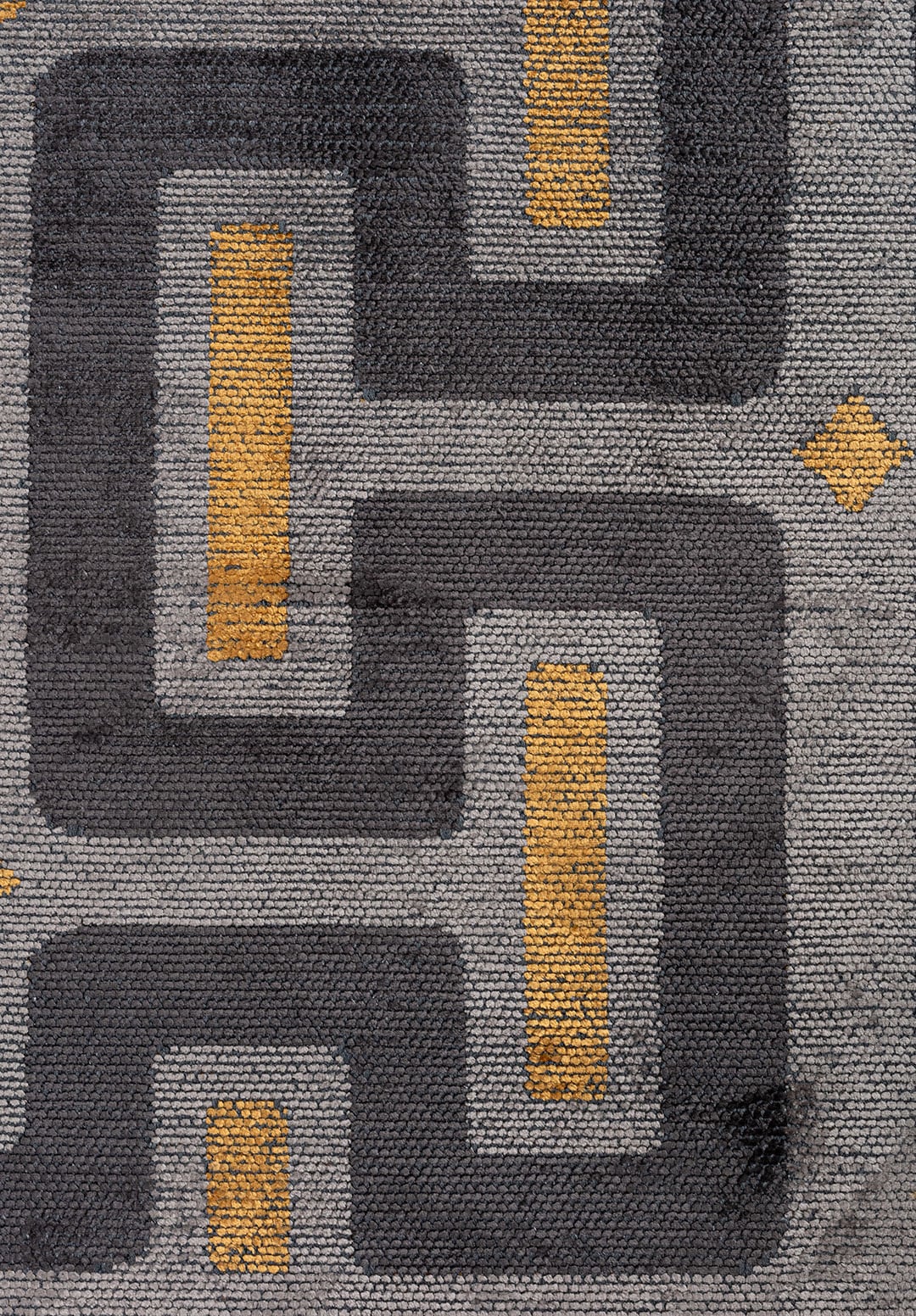 Meander Grey - Mustard Rug Rugs - Venetto Design Venettodesign.com