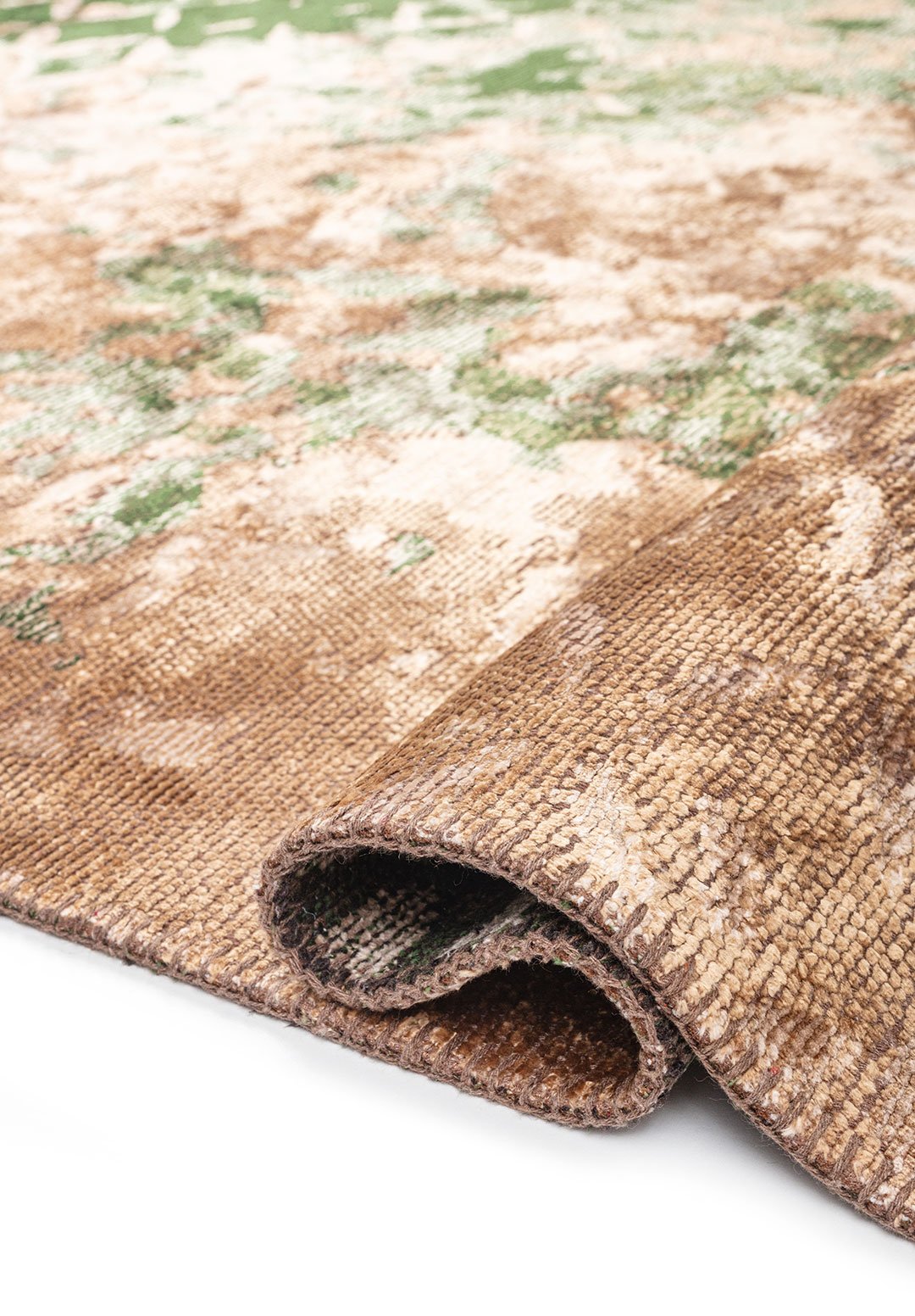 Bloom Forest Green - Dark Beige Rug Rugs - Venetto Design Venettodesign.com