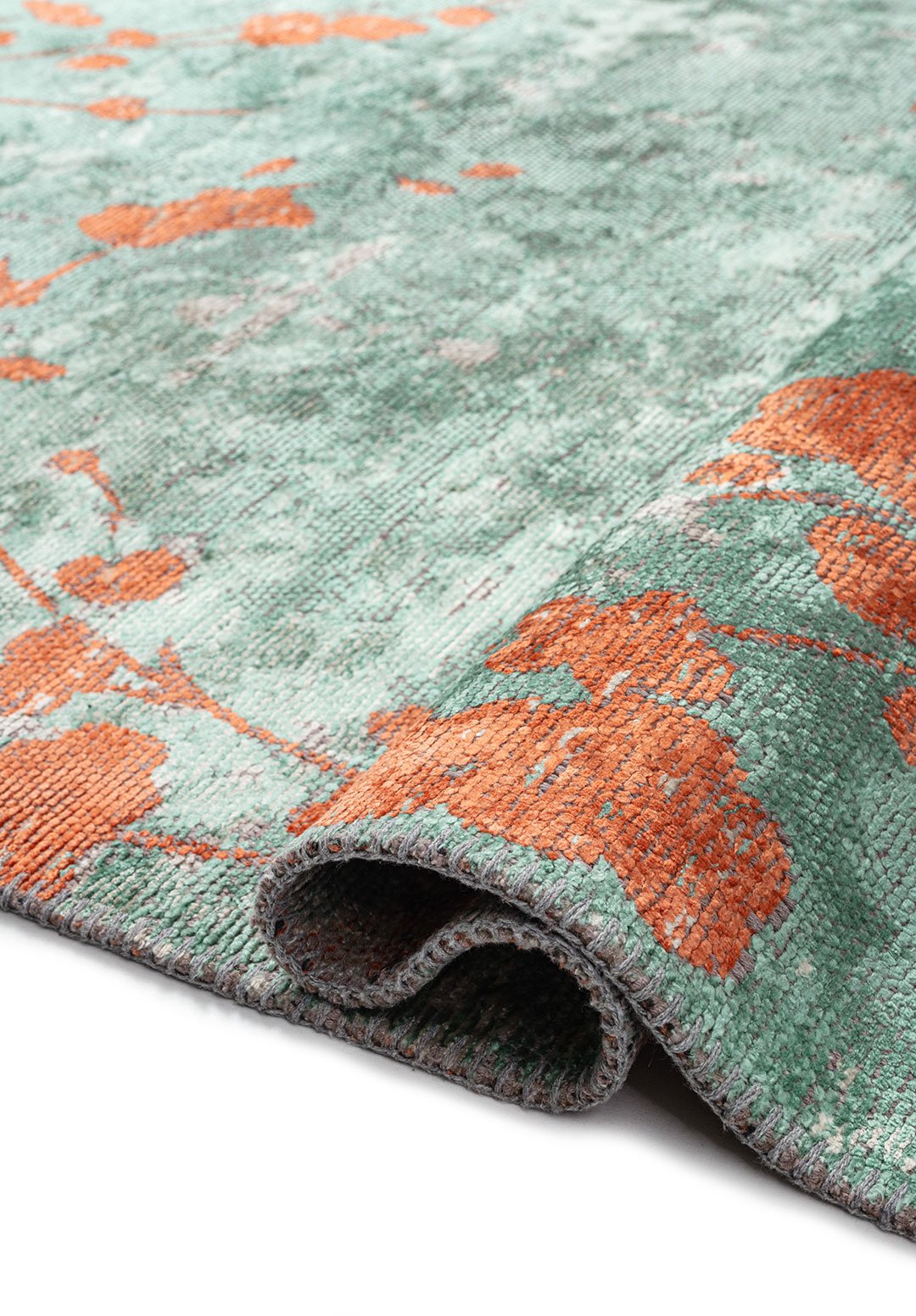 Blossom Coral - River Green Rug Rugs - Venetto Design Venettodesign.com
