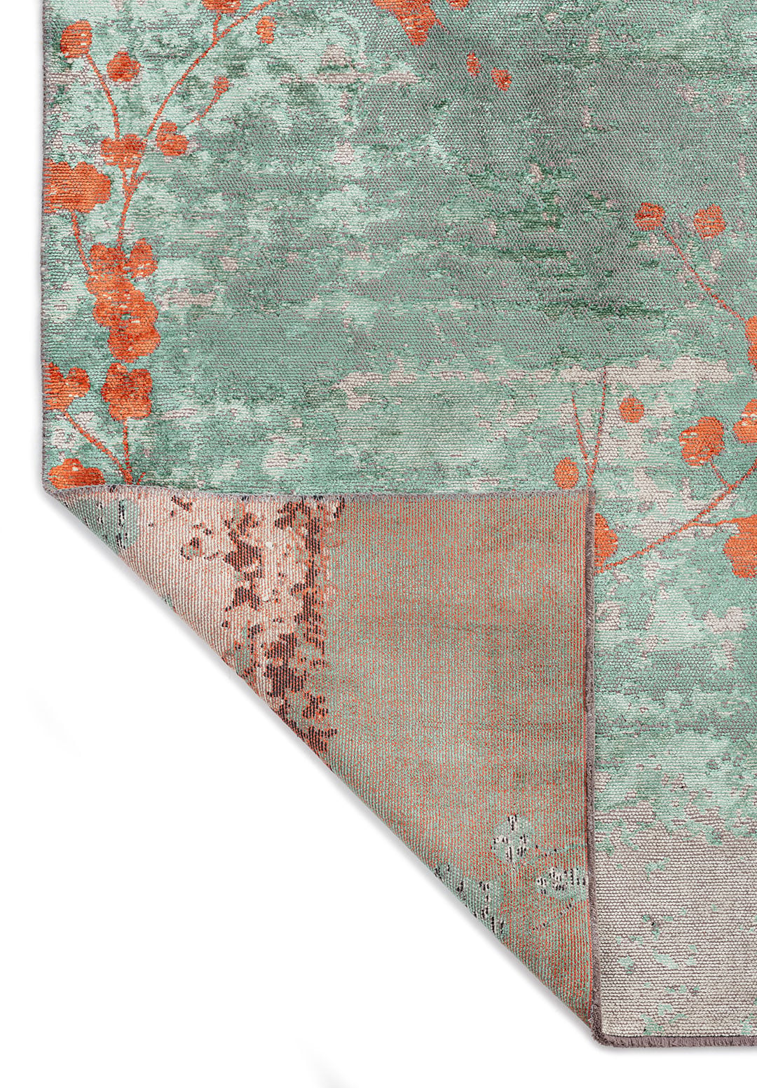 Blossom Coral - River Green Rug Rugs - Venetto Design Venettodesign.com