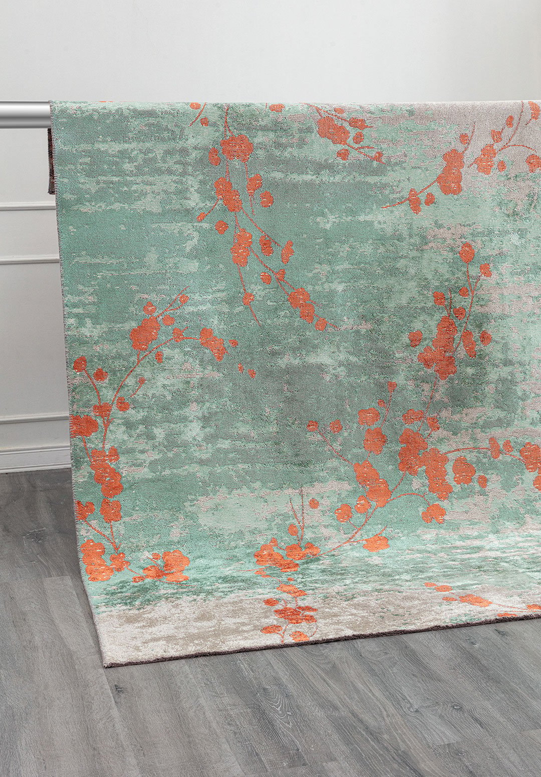 Blossom Coral - River Green Rug Rugs - Venetto Design Venettodesign.com
