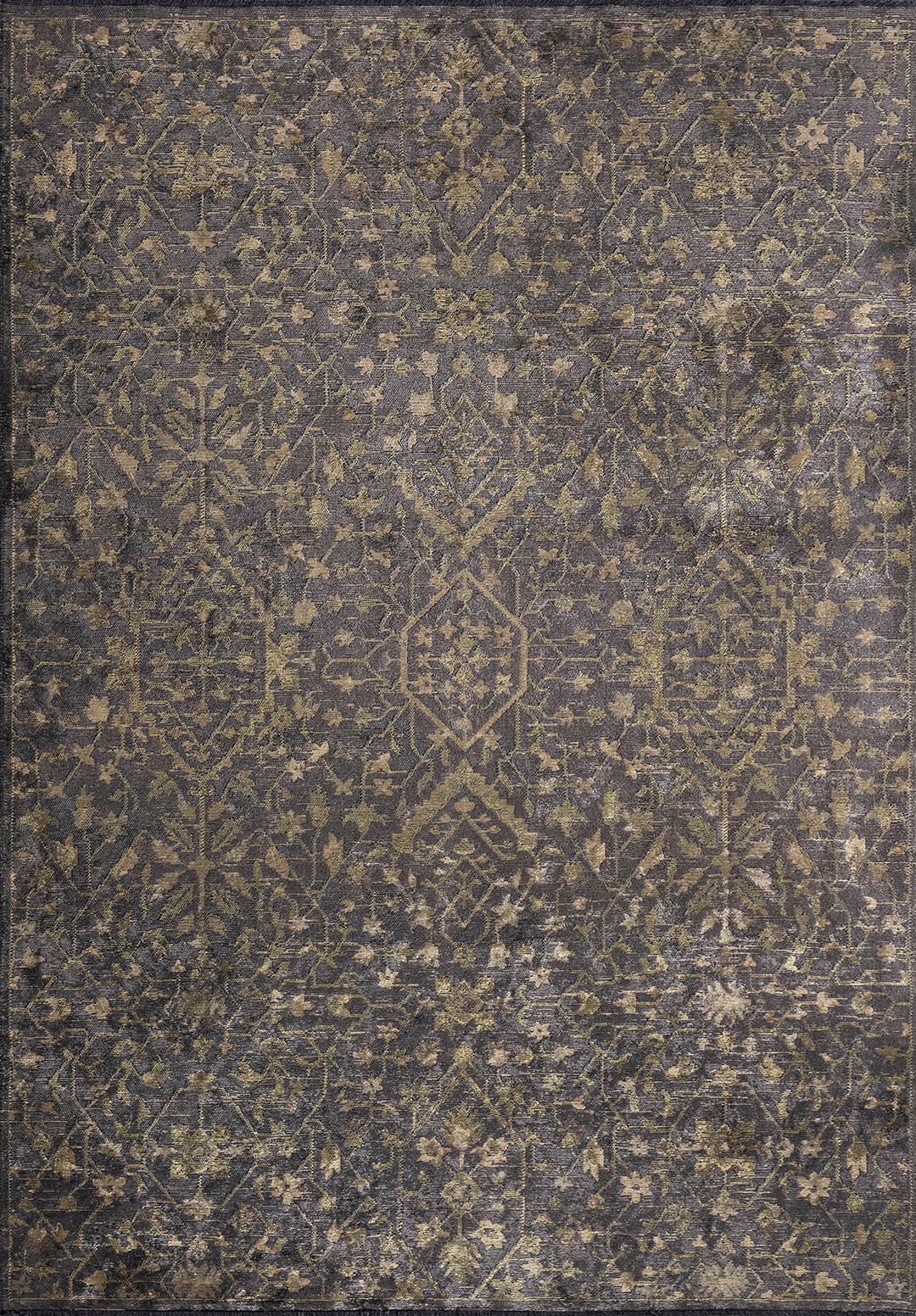 Fleur Green - Anthracite Rug Rugs - Venetto Design Venettodesign.com