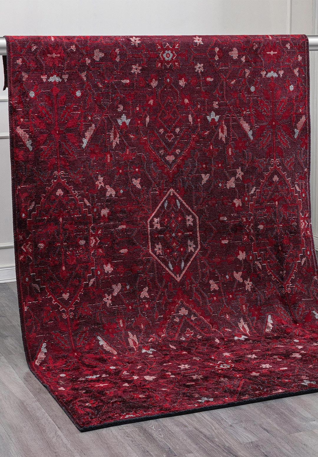 Fleur Red - Cherry Rug Rugs - Venetto Design Venettodesign.com