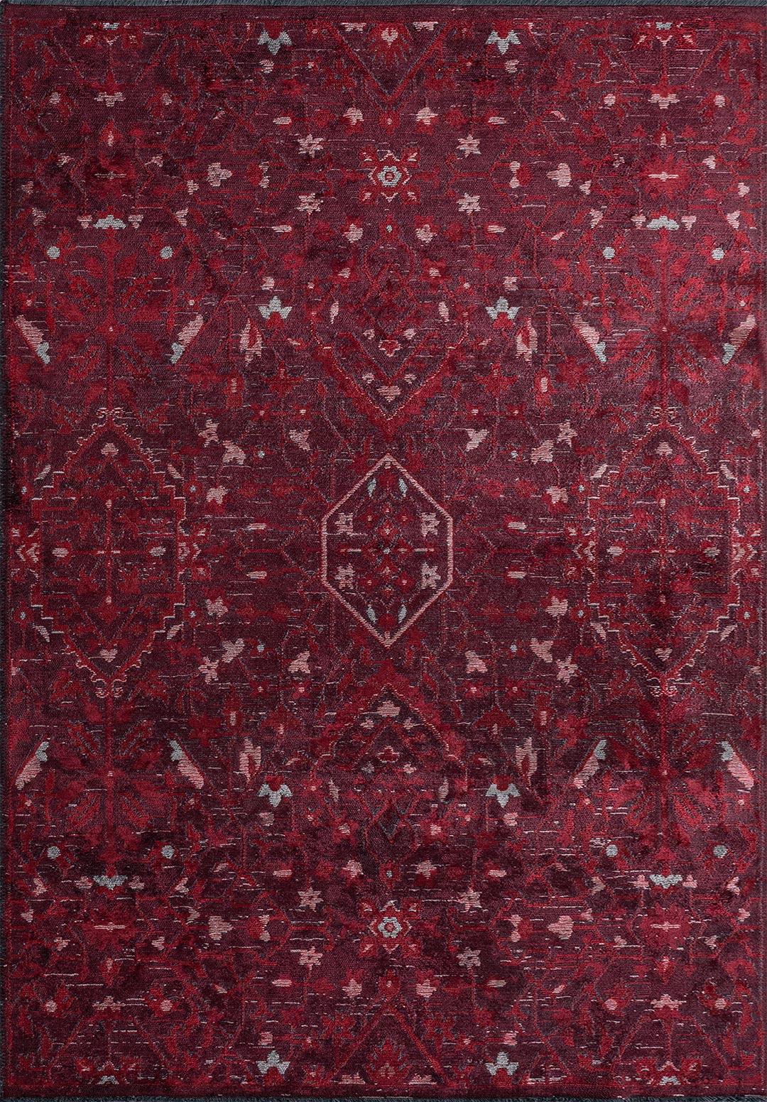 Fleur Red - Cherry Rug Rugs - Venetto Design Venettodesign.com