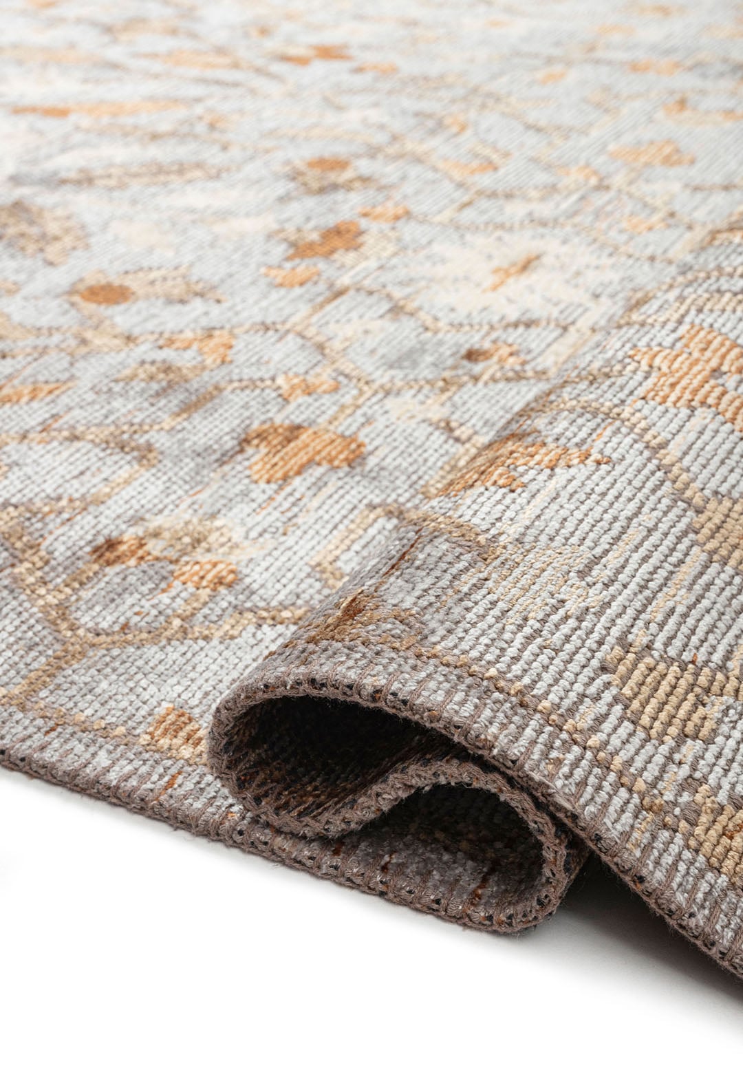 Fleur Dark Beige - Light Grey Rug Rugs - Venetto Design Venettodesign.com