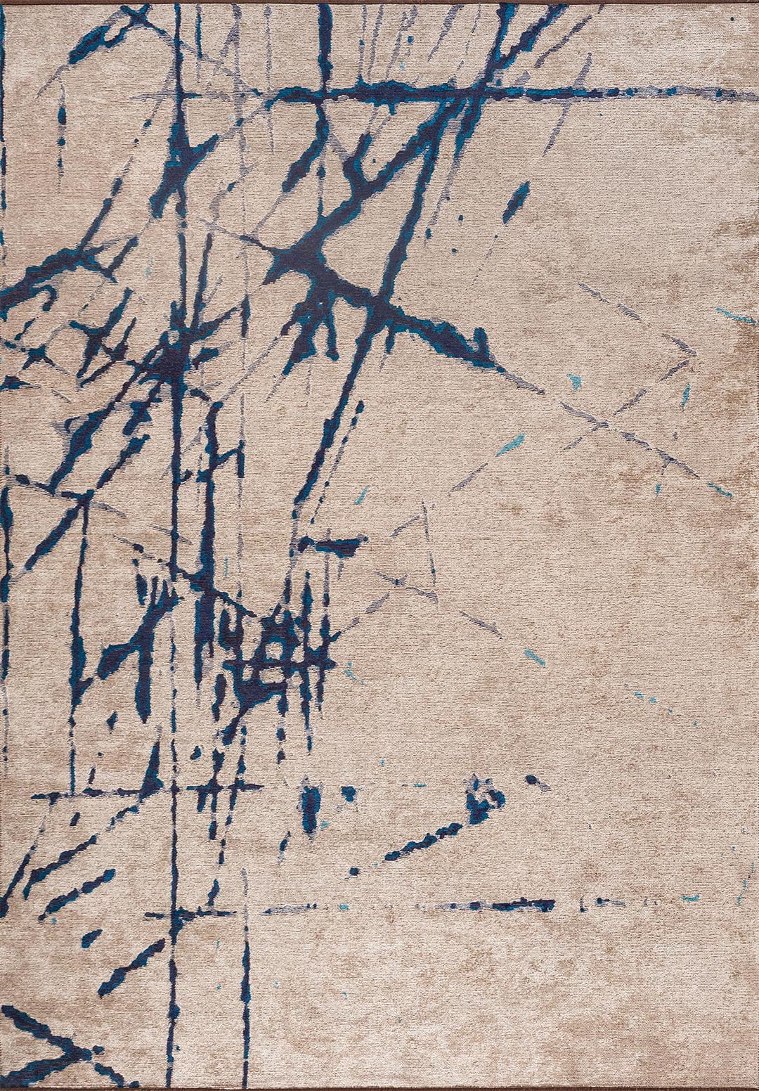 Crack Cream - Dark Navy Rug Rugs - Venetto Design Venettodesign.com
