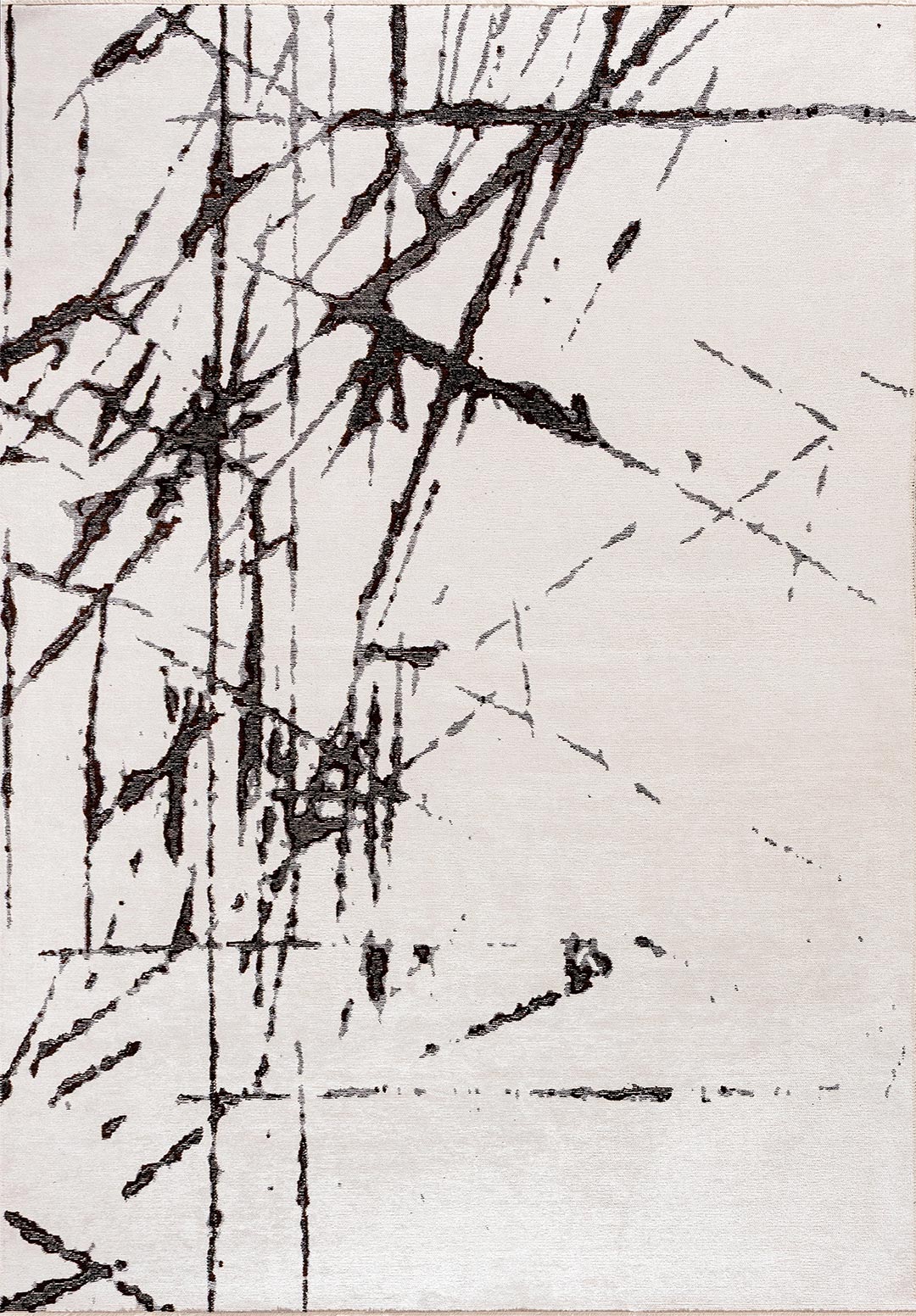 Crack Black - White Rug Rugs - Venetto Design Venettodesign.com