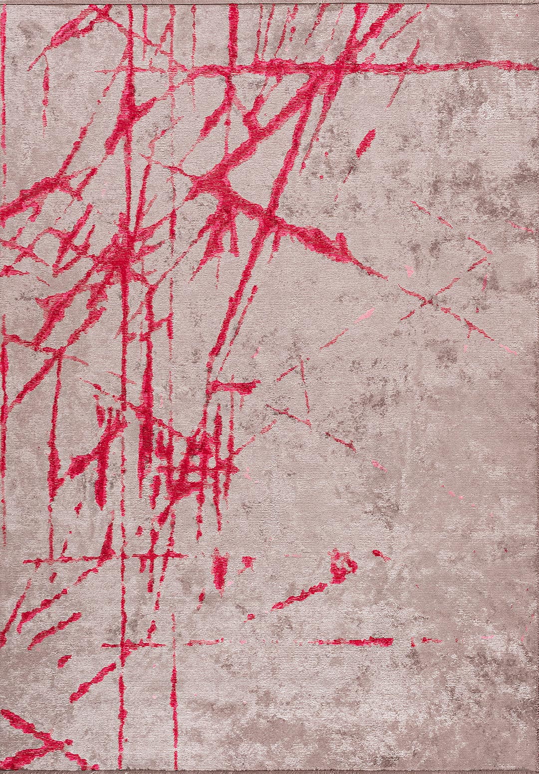 Crack Magenta - Grey Rug Rugs - Venetto Design Venettodesign.com