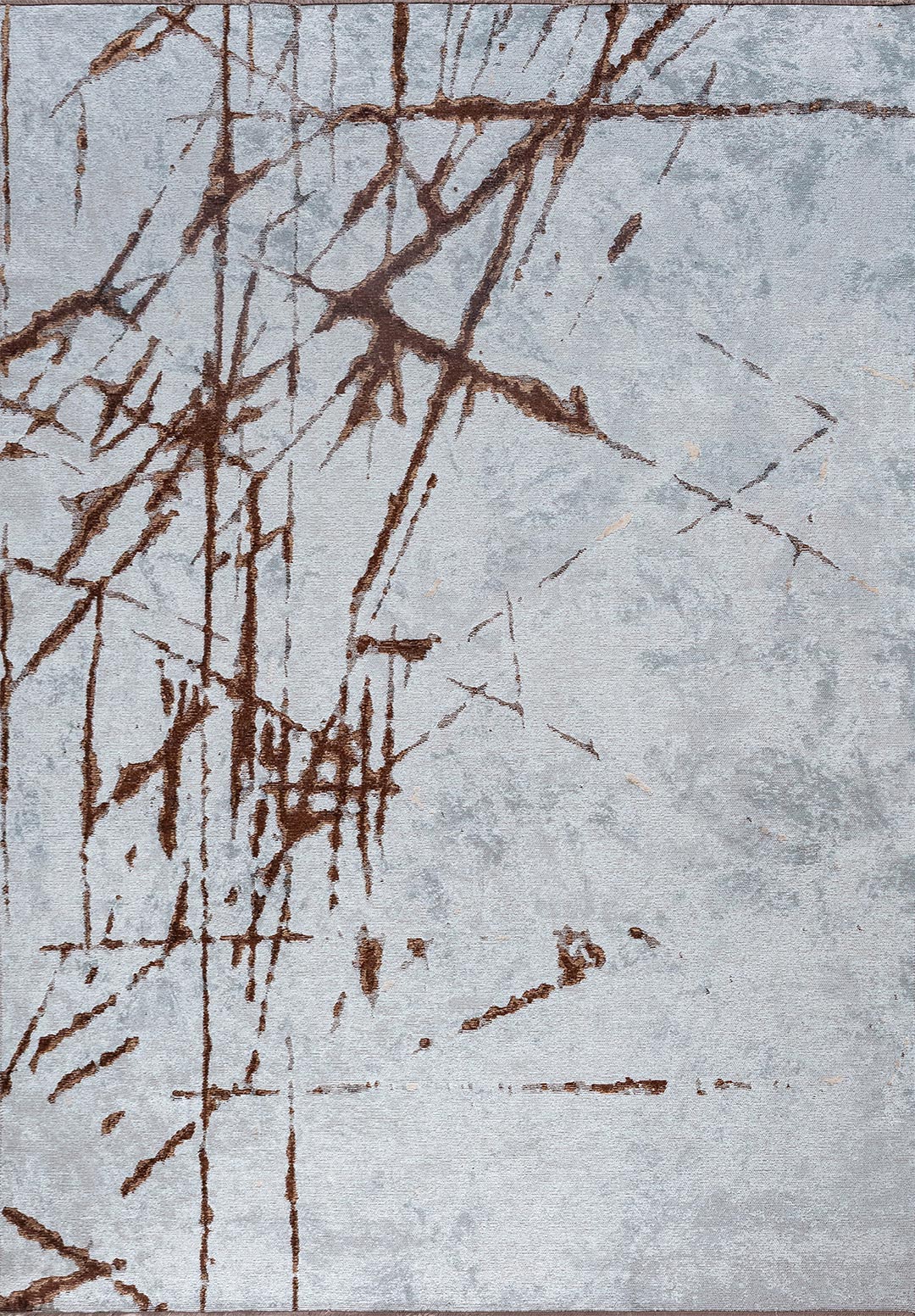 Crack Dark Brown - Ice Blue Rug Rugs - Venetto Design Venettodesign.com