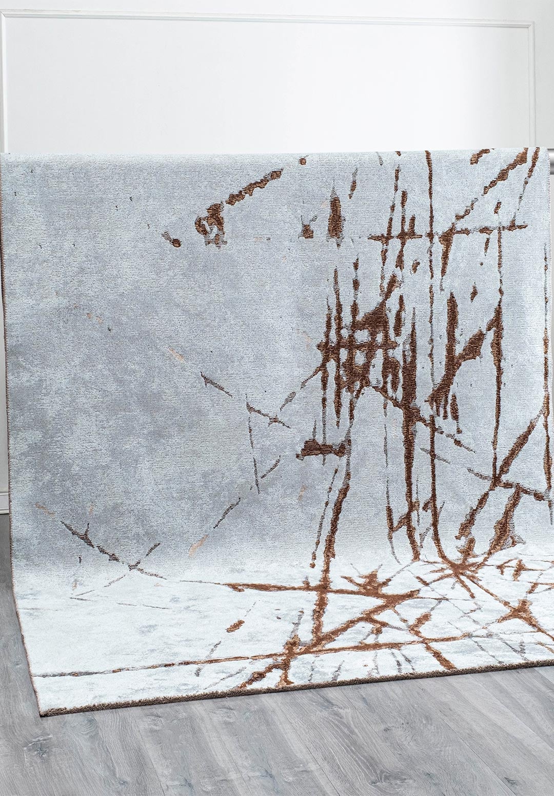 Crack Dark Brown - Ice Blue Rug Rugs - Venetto Design Venettodesign.com