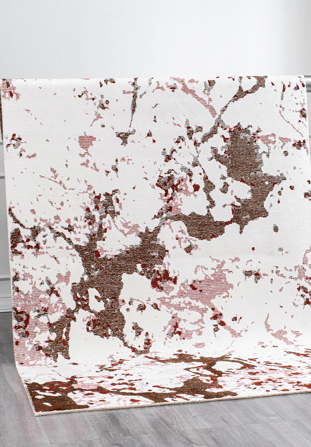 Flash Dark Brown - White Rug Rugs - Venetto Design Venettodesign.com