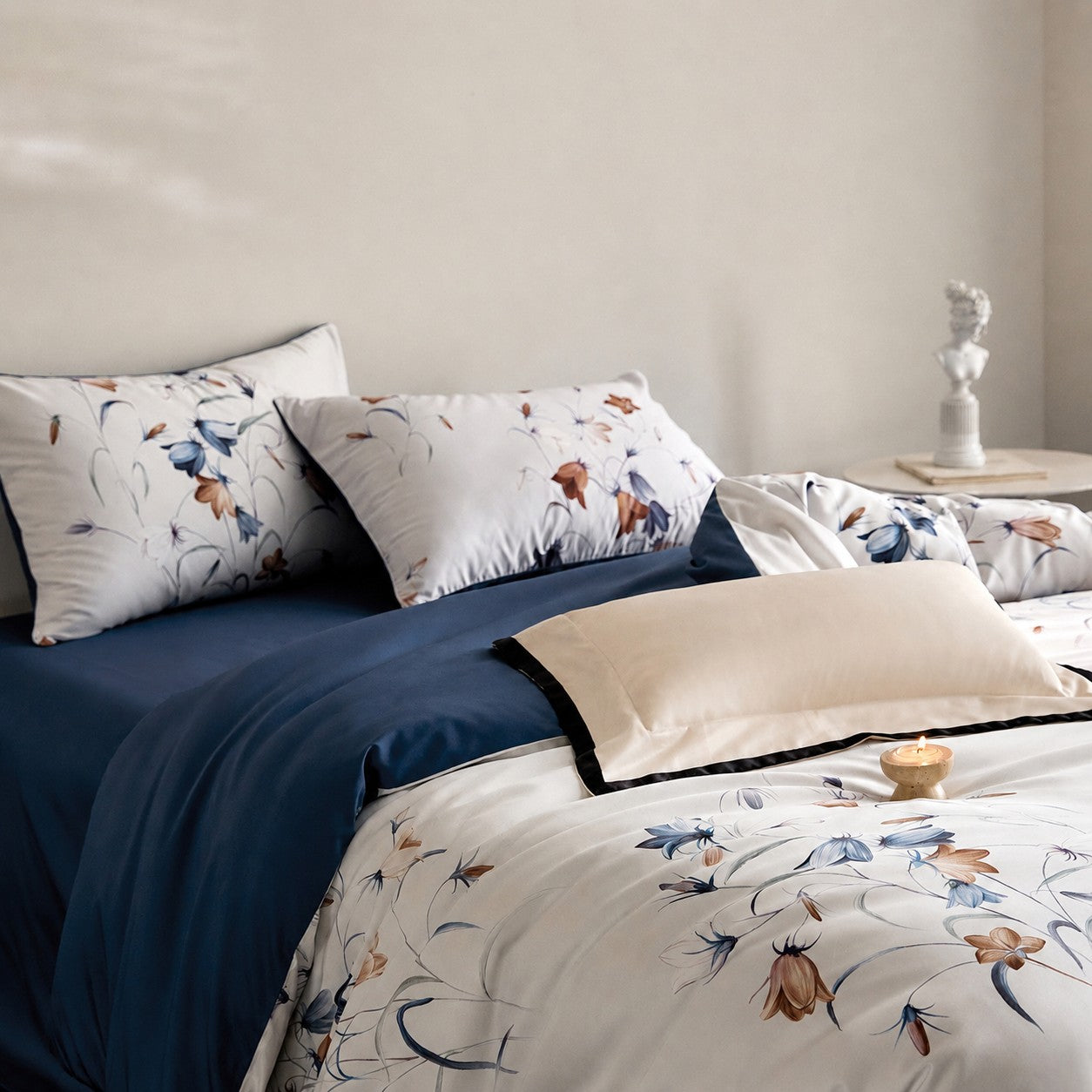 Rosamund Botanical Luxury Egyptian Cotton Duvet Cover Set with Floral Print - Venetto Design Venettodesign.com