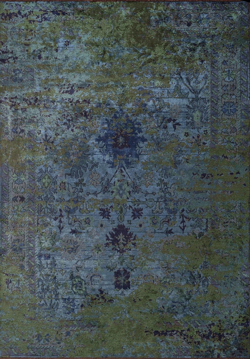 Patina Forest Green - Navy Blue Rug