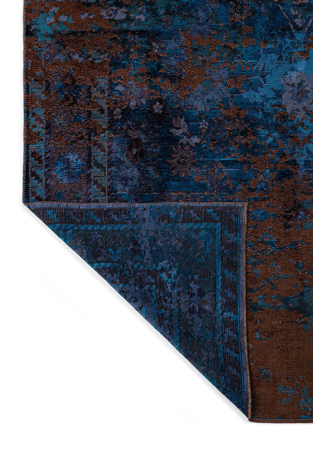Patina Dark Navy - Dark Brown Rug