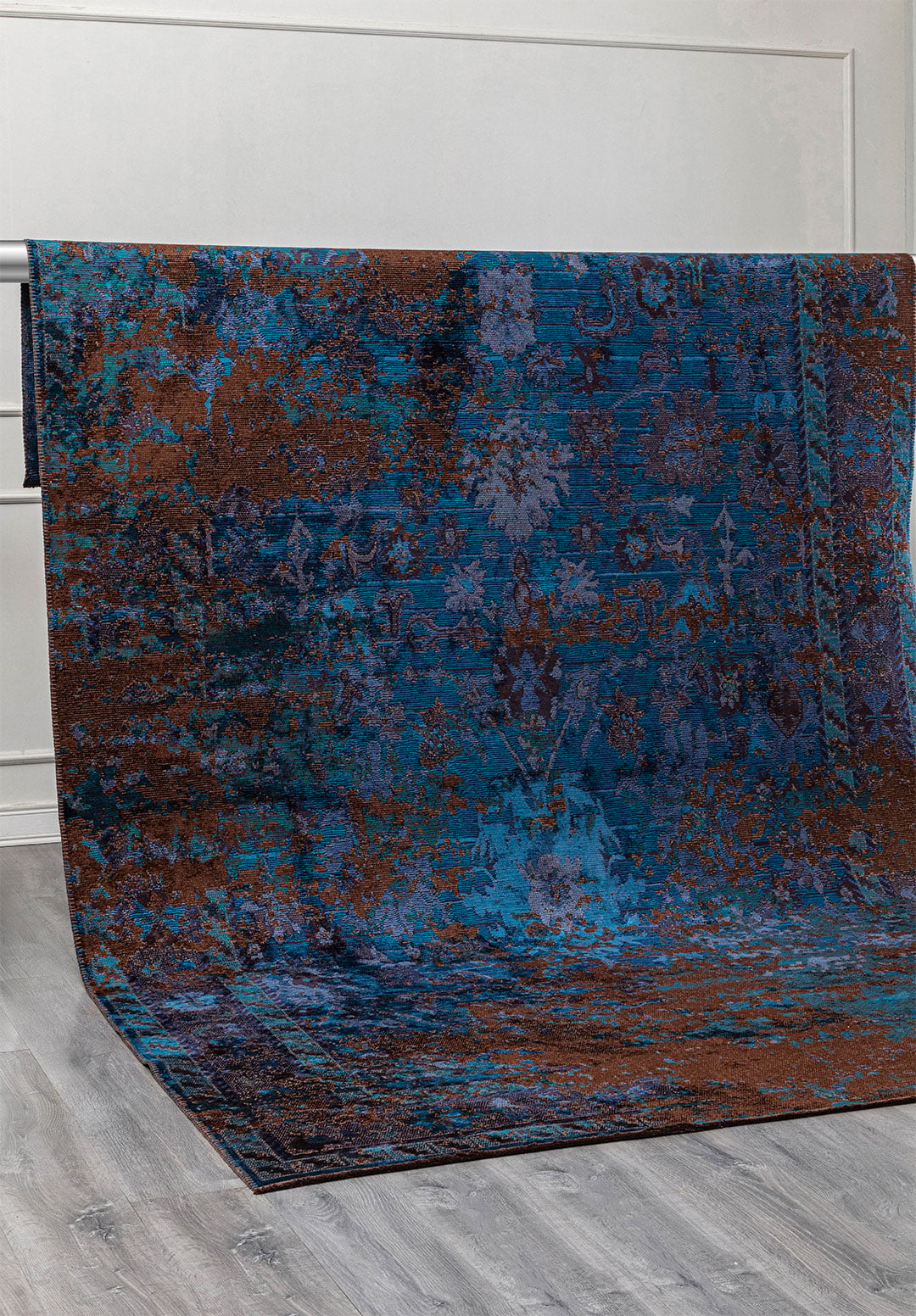 Patina Dark Navy - Dark Brown Rug
