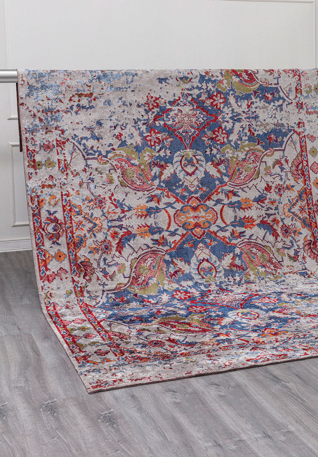 Bastille Light Grey - Navy Blue Rug Rugs - Venetto Design Venettodesign.com