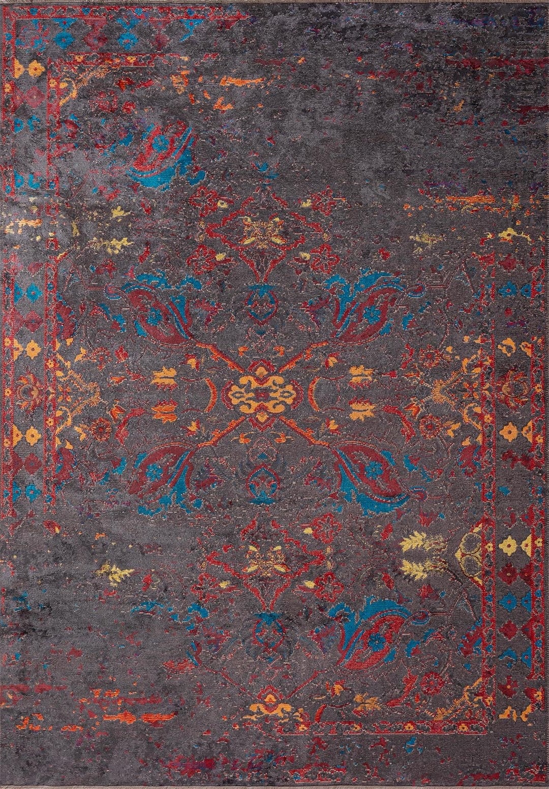 Bastille Charcoal - Red Rug Rugs - Venetto Design Venettodesign.com